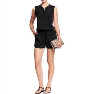 Banana Republic Black Sleeveless Utility Romper